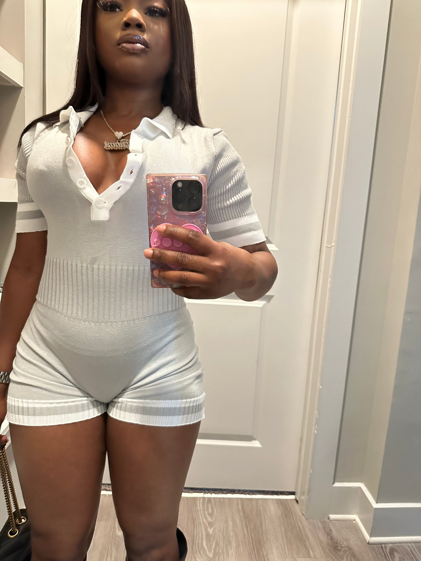 Knit sweater Grey romper