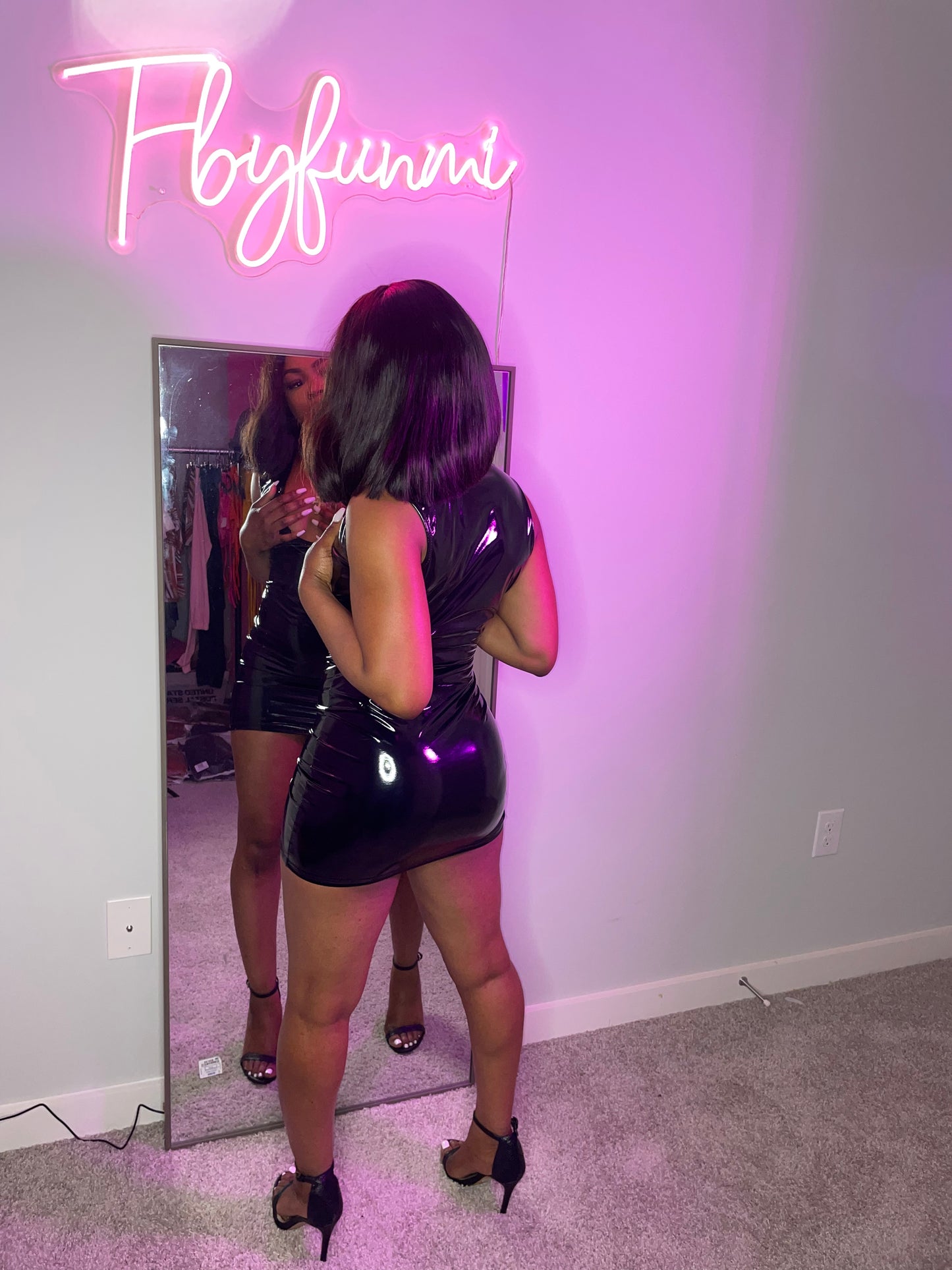 Hit The Town Faux Leather Dress