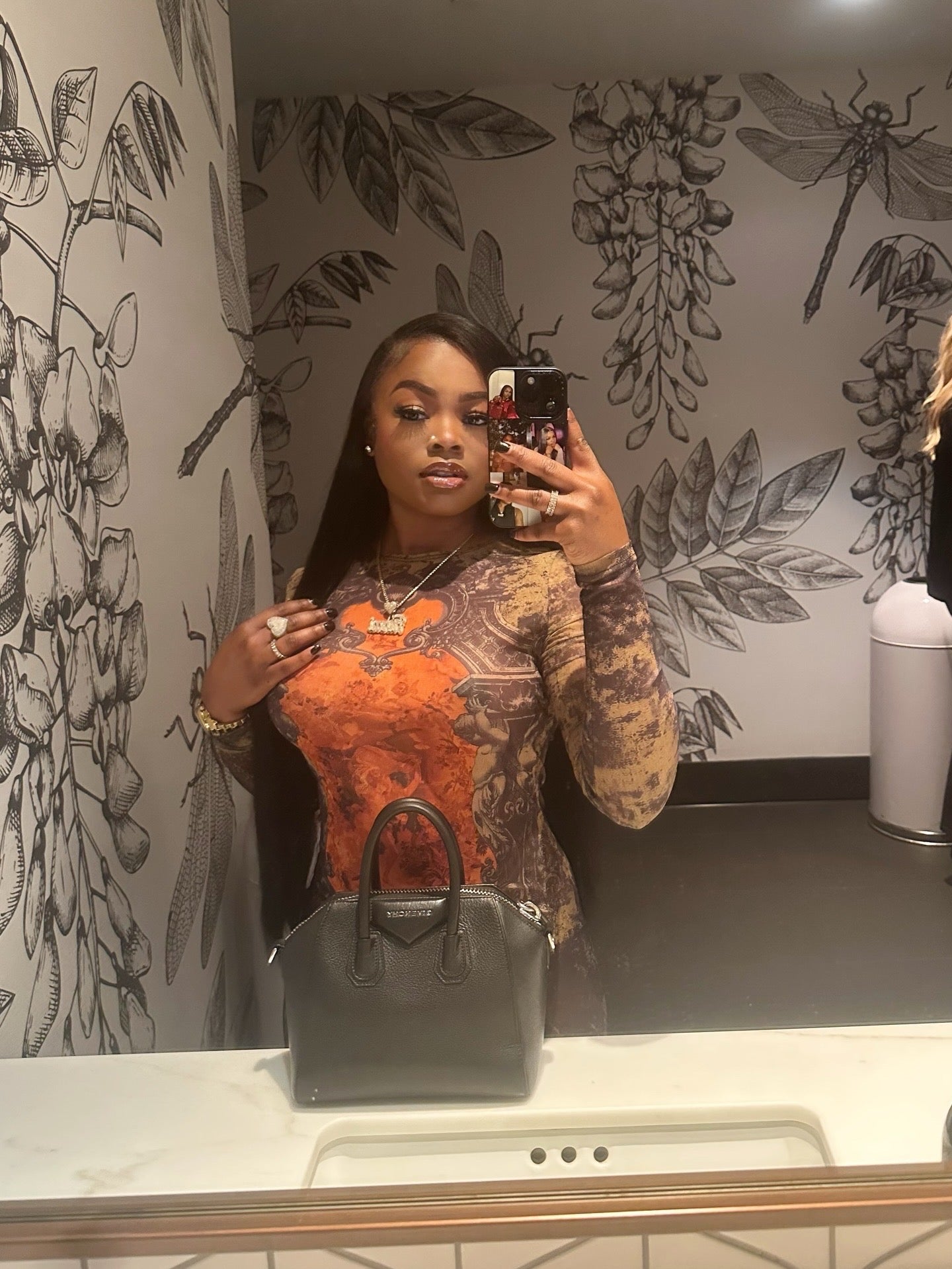 Orange abstract jumpsuit